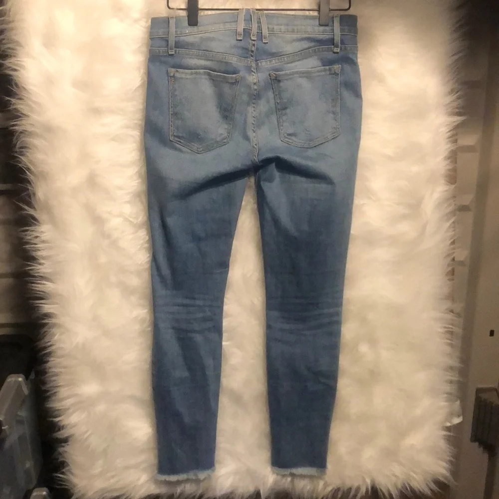 McGuire Light Wash Raw Hem Skinny Jeans 26